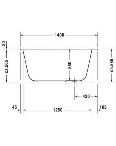 Акриловая ванна 140х80 см Duravit DuraStyle 700233000000000
