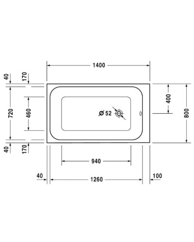 Акриловая ванна 140х80 см Duravit DuraStyle 700233000000000