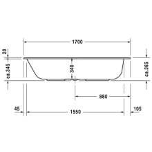 Акриловая ванна 170х75 см Duravit DuraStyle 700231000000000