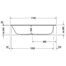 Акриловая ванна 170х75 см Duravit DuraStyle 700231000000000