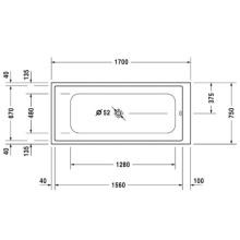 Акриловая ванна 170х75 см Duravit DuraStyle 700231000000000