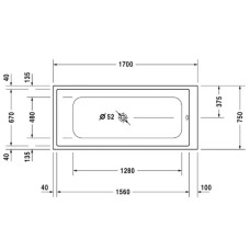 Акриловая ванна 170х75 см Duravit DuraStyle 700231000000000