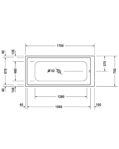 Акриловая ванна 170х75 см Duravit DuraStyle 700231000000000