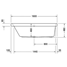 Акриловая ванна 160х70 см L Duravit Happy D.2 700308000000000