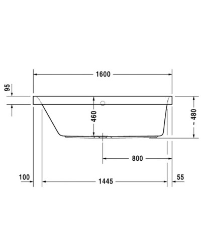 Акриловая ванна 160х70 см L Duravit Happy D.2 700308000000000