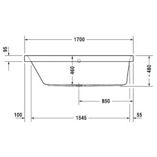 Акриловая ванна 170х70 см L Duravit Happy D.2 700310000000000