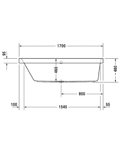 Акриловая ванна 170х70 см L Duravit Happy D.2 700310000000000