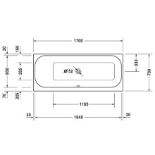 Акриловая ванна 170х70 см L Duravit Happy D.2 700310000000000