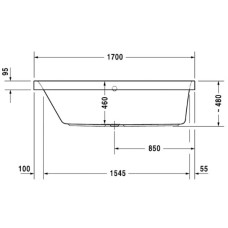Акриловая ванна 170х75 см L Duravit Happy D.2 700312000000000