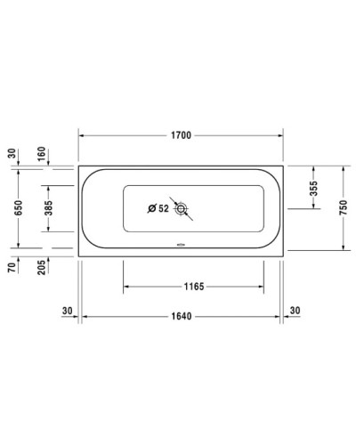 Акриловая ванна 170х75 см L Duravit Happy D.2 700312000000000