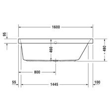 Акриловая ванна 160х70 см R Duravit Happy D.2 700309000000000