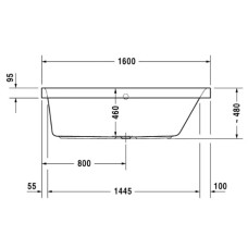 Акриловая ванна 160х70 см R Duravit Happy D.2 700309000000000