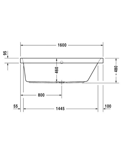 Акриловая ванна 160х70 см R Duravit Happy D.2 700309000000000