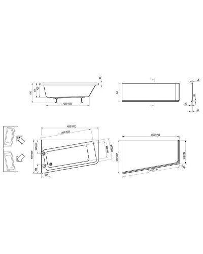 Акриловая ванна Ravak 10° 170x100 R C821000000 без гидромассажа