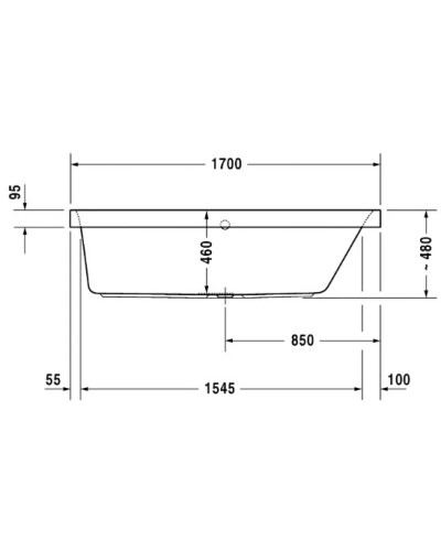 Акриловая ванна 170х70 см R Duravit Happy D.2 700311000000000