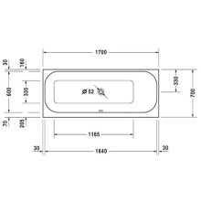 Акриловая ванна 170х70 см R Duravit Happy D.2 700311000000000