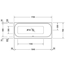 Акриловая ванна 170х70 см R Duravit Happy D.2 700311000000000