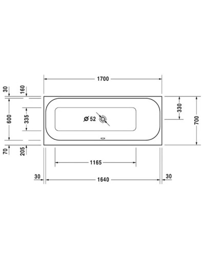 Акриловая ванна 170х70 см R Duravit Happy D.2 700311000000000