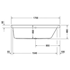 Акриловая ванна 170х75 см R Duravit Happy D.2 700313000000000