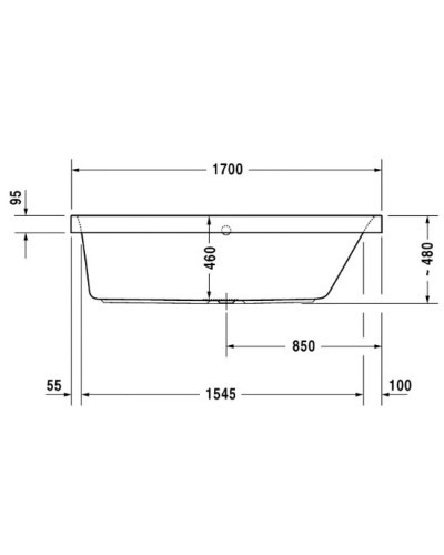 Акриловая ванна 170х75 см R Duravit Happy D.2 700313000000000