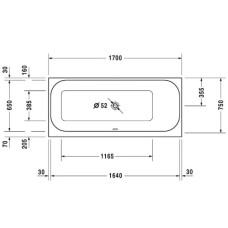 Акриловая ванна 170х75 см R Duravit Happy D.2 700313000000000