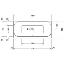 Акриловая ванна 180х80 см Duravit Happy D.2 700314000000000