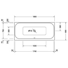 Акриловая ванна 180х80 см Duravit Happy D.2 700314000000000