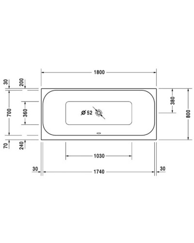 Акриловая ванна 180х80 см Duravit Happy D.2 700314000000000