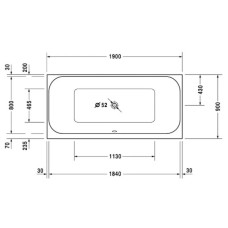 Акриловая ванна 190х90 см Duravit Happy D.2 700315000000000