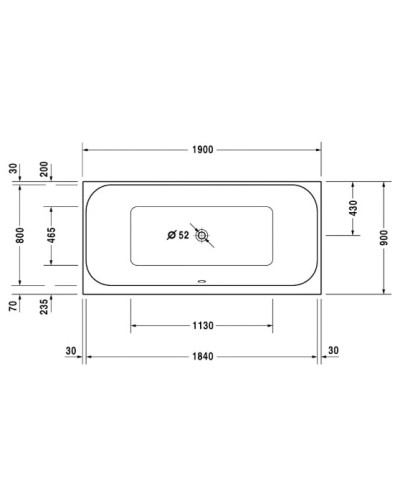 Акриловая ванна 190х90 см Duravit Happy D.2 700315000000000