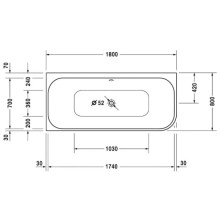 Акриловая ванна 180х80 см L Duravit Happy D.2 700316000000000