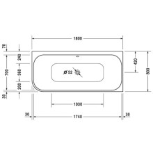 Акриловая ванна 180х80 см R Duravit Happy D.2 700317000000000