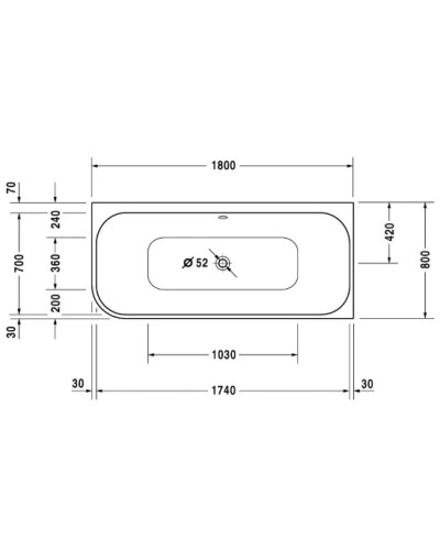 Акриловая ванна 180х80 см R Duravit Happy D.2 700317000000000