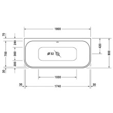 Акриловая ванна 180х80 см Duravit Happy D.2 700318000000000
