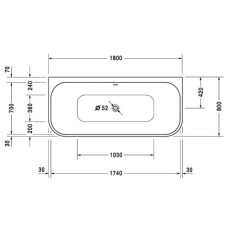 Акриловая ванна 180х80 см Duravit Happy D.2 700318000000000