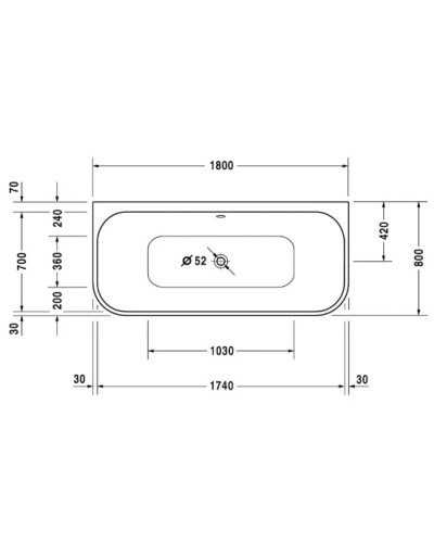 Акриловая ванна 180х80 см Duravit Happy D.2 700318000000000