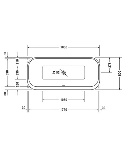 Акриловая ванна 180х80 см Duravit Happy D.2 700320000000000
