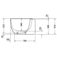 Акриловая ванна 185х95 см L Duravit Luv 700431000000000