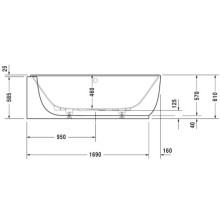 Акриловая ванна 185х95 см L Duravit Luv 700431000000000