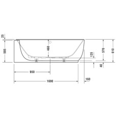 Акриловая ванна 185х95 см L Duravit Luv 700431000000000