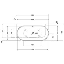 Акриловая ванна 185х95 см L Duravit Luv 700431000000000