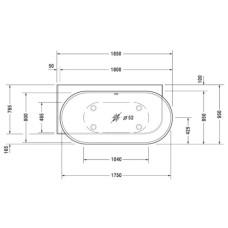 Акриловая ванна 185х95 см L Duravit Luv 700431000000000