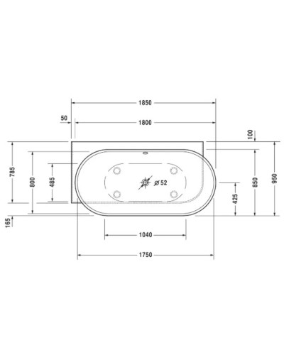 Акриловая ванна 185х95 см L Duravit Luv 700431000000000