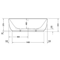 Акриловая ванна 185х95 см Duravit Luv 700433000000000