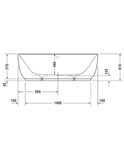 Акриловая ванна 185х95 см Duravit Luv 700433000000000