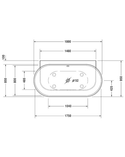 Акриловая ванна 185х95 см Duravit Luv 700433000000000