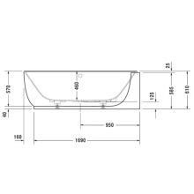 Акриловая ванна 185х95 см R Duravit Luv 700432000000000