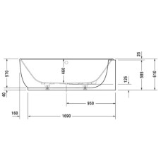 Акриловая ванна 185х95 см R Duravit Luv 700432000000000
