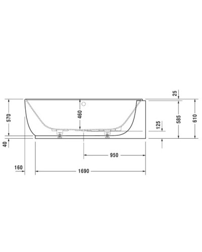 Акриловая ванна 185х95 см R Duravit Luv 700432000000000