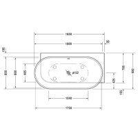 Акриловая ванна 185х95 см R Duravit Luv 700432000000000